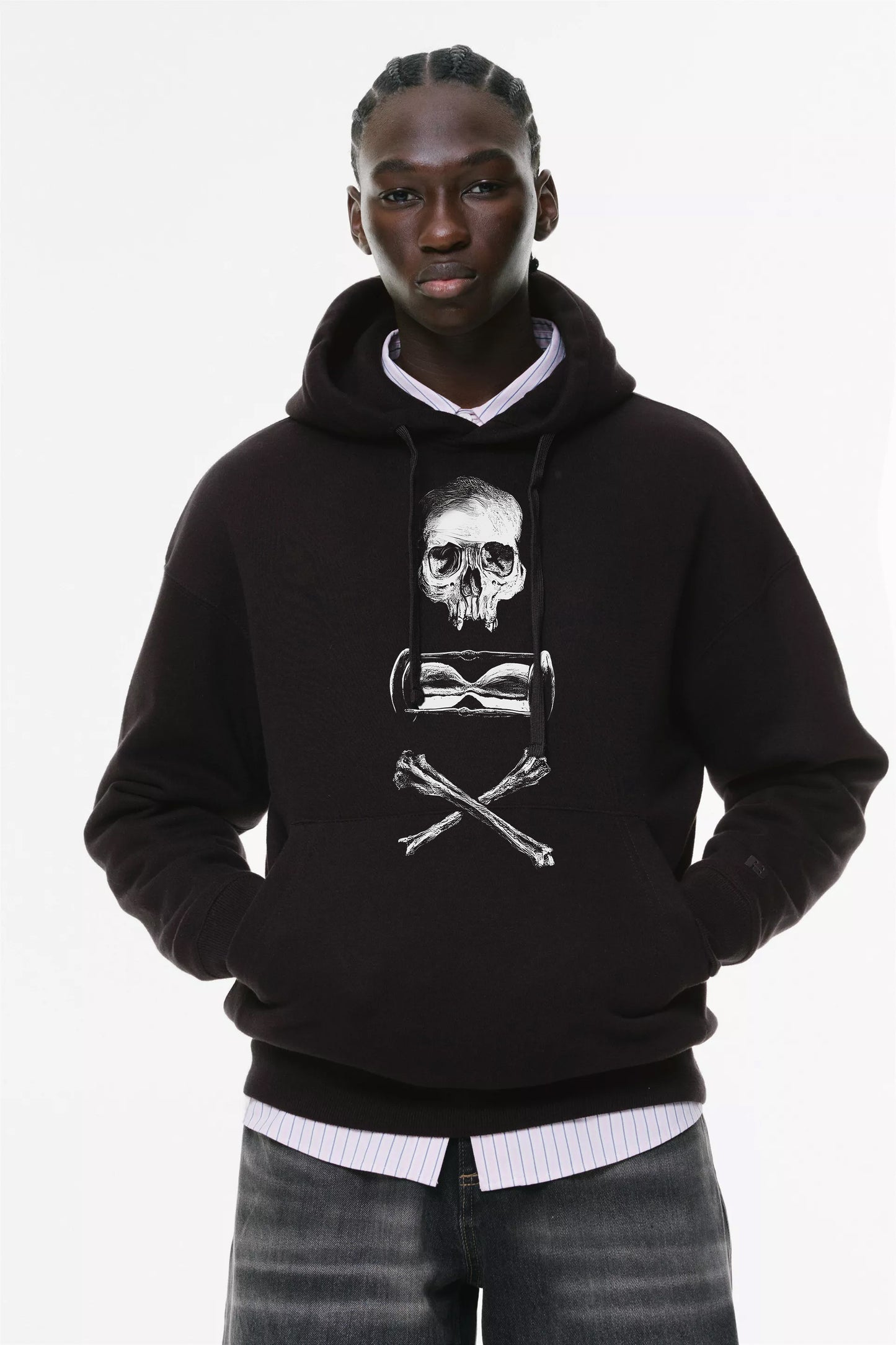 Φούτερ με κουκούλα και τσέπες Prenium Ποιότητας της LIT - Momento Mori Collection με τύπωμα Memento Mori Κρανίο