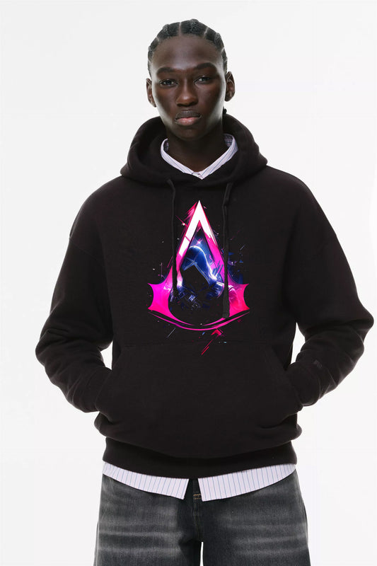 Φούτερ με κουκούλα και τσέπες Prenium ποιότητας της εταιρίας Lux in Tenebris με τύπωμα Assasins Creed