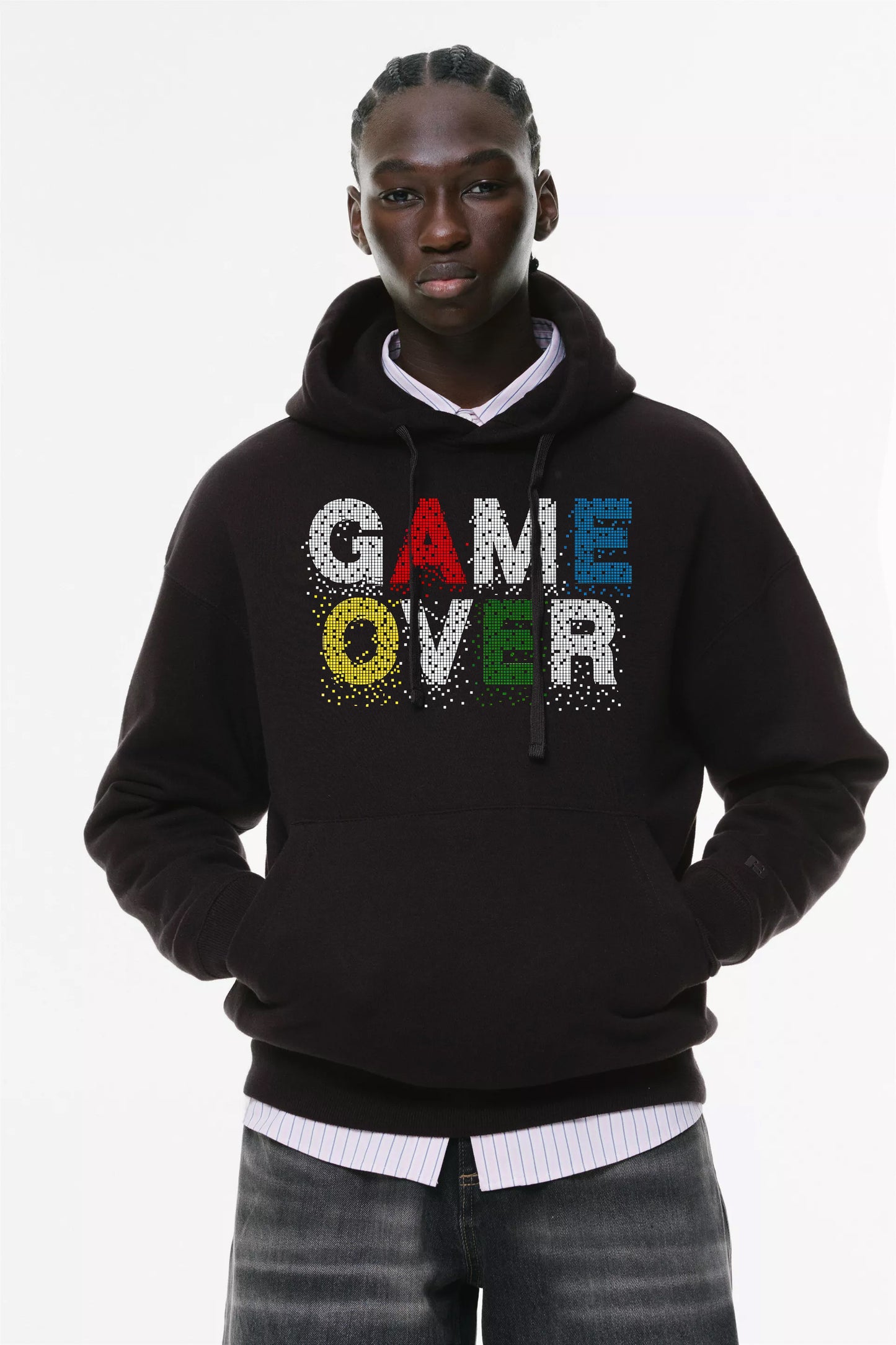 Φούτερ με κουκούλα και τσέπες Prenium ποιότητας της εταιρίας Lux in Tenebris με τύπωμα Game Over - Gamers