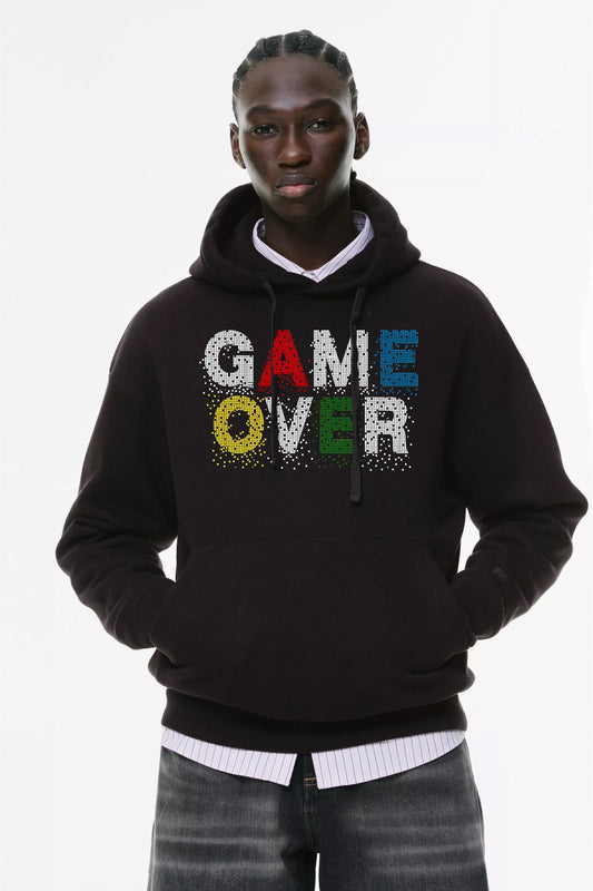 Φούτερ με κουκούλα και τσέπες Prenium ποιότητας της εταιρίας Lux in Tenebris με τύπωμα Game Over - Gamers