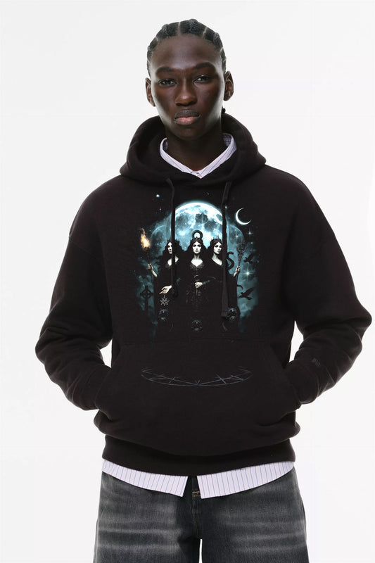 Φούτερ με κουκούλα και τσέπες Prenium Ποιότητας της LIT - Momento Mori Collection με τύπωμα Εκάτη