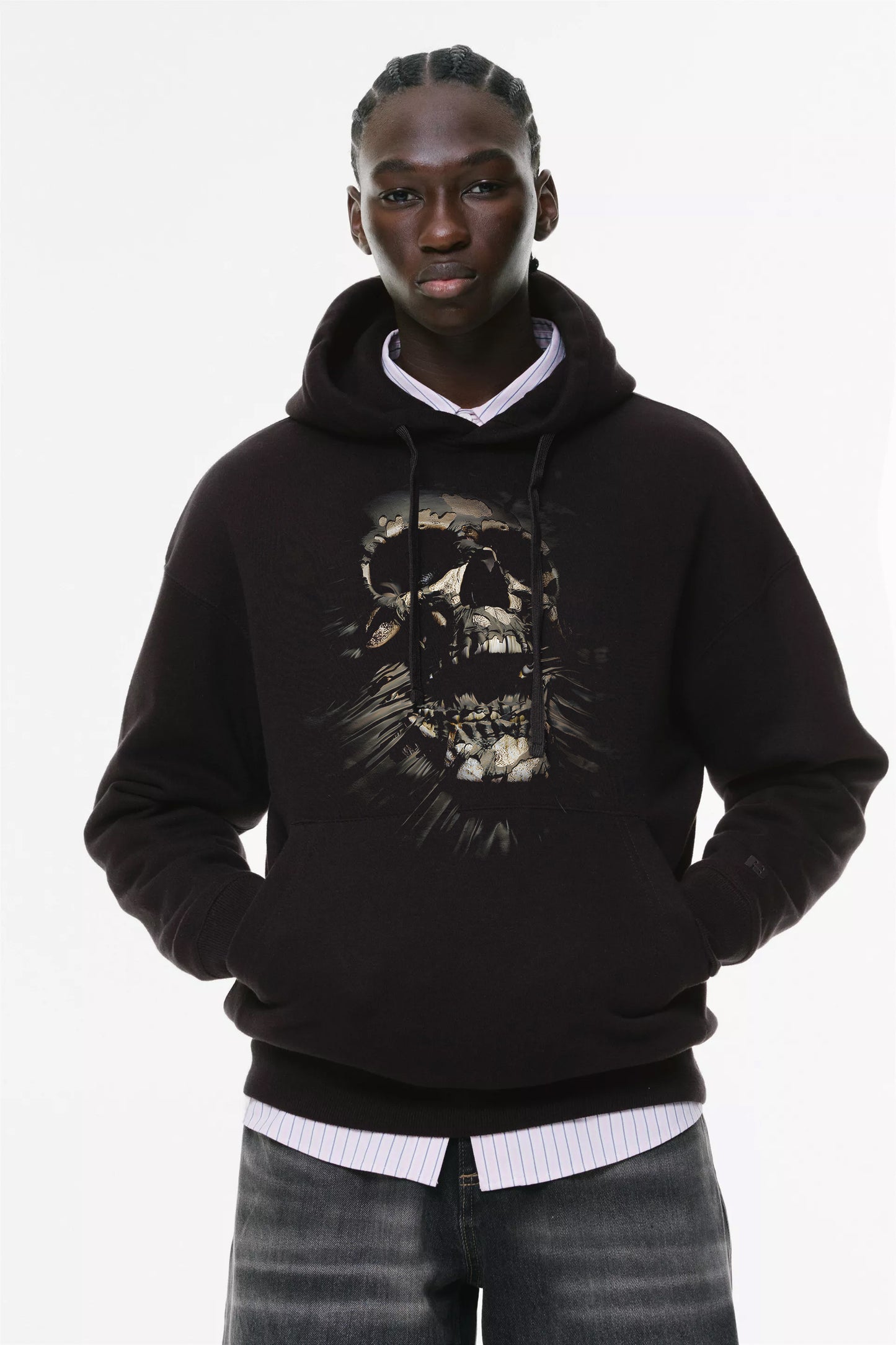 Φούτερ με κουκούλα και τσέπες Prenium Ποιότητας της LIT - Momento Mori Collection με τύπωμα Memento Mori Κρανίο