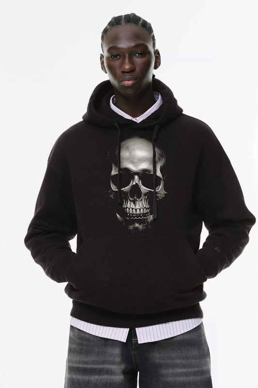 Φούτερ με κουκούλα και τσέπες Prenium Ποιότητας της LIT - Momento Mori Collection με τύπωμα Memento Mori Κρανίο