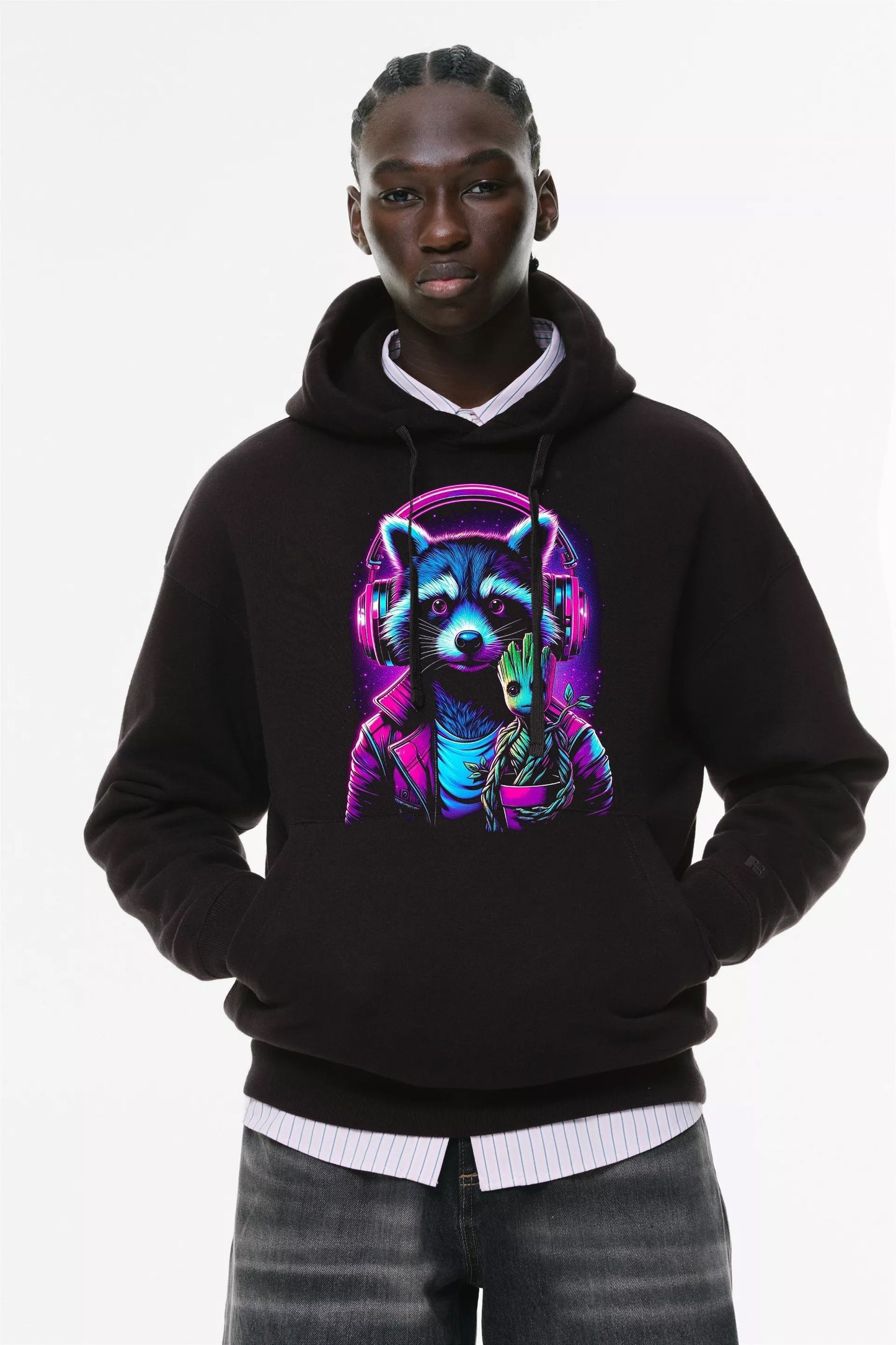 Φούτερ με κουκούλα και τσέπες Prenium ποιότητας της εταιρίας Lux in Tenebris με τύπωμα Gardians of the Universe