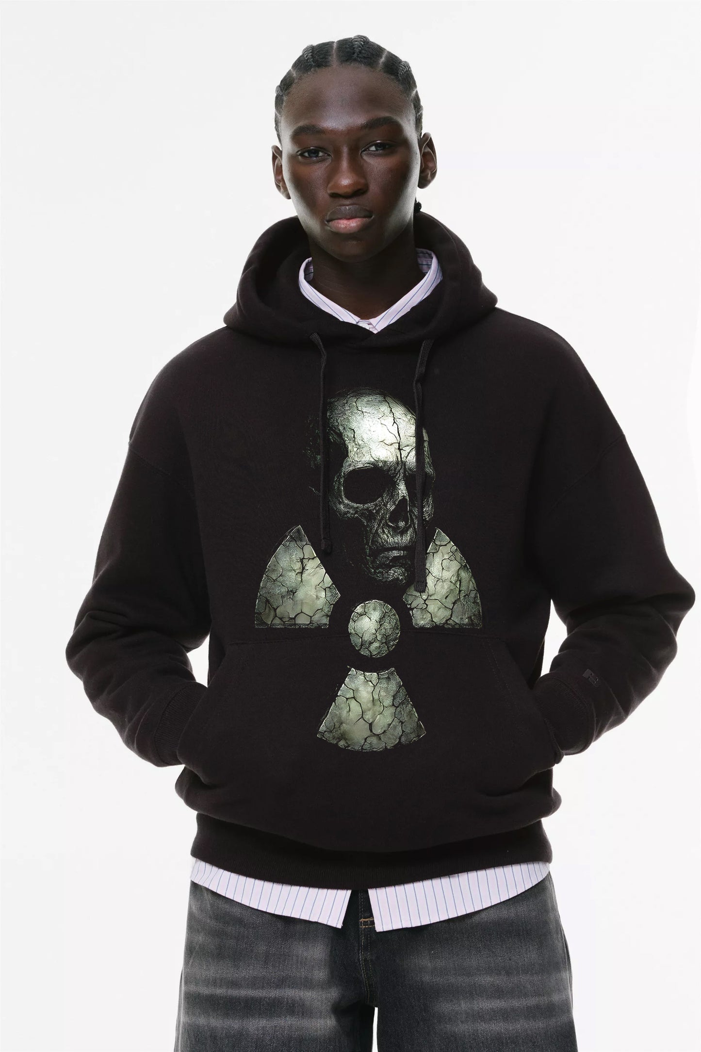 Φούτερ με κουκούλα και τσέπες Prenium Ποιότητας της LIT - Momento Mori Collection με τύπωμα Memento Mori Κρανίο Ραδιενέργεια