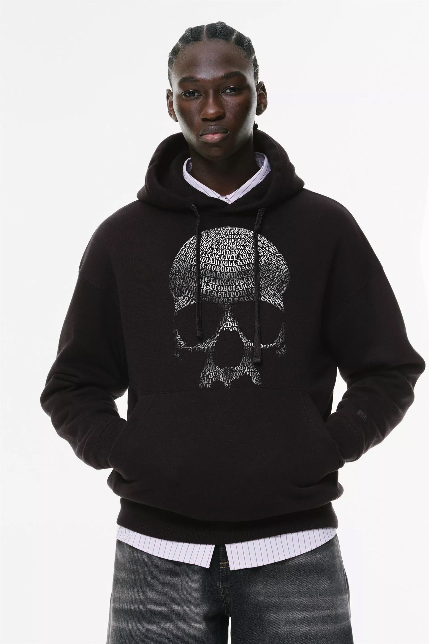 Φούτερ με κουκούλα και τσέπες Prenium Ποιότητας της LIT - Momento Mori Collection με τύπωμα Memento Mori Κρανίο