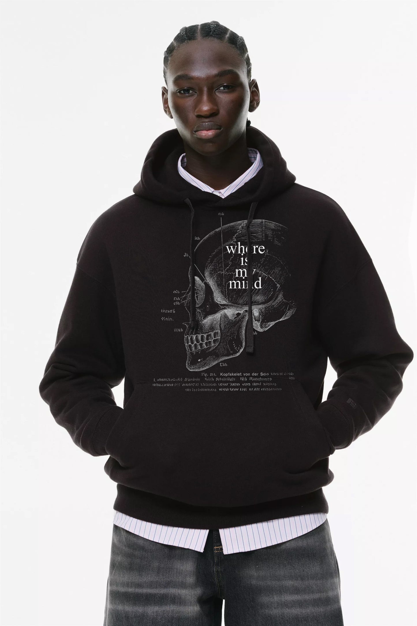 Φούτερ με κουκούλα και τσέπες Prenium Ποιότητας της LIT - Momento Mori Collection με τύπωμα Memento Mori Κρανίο Φιλοσοφία