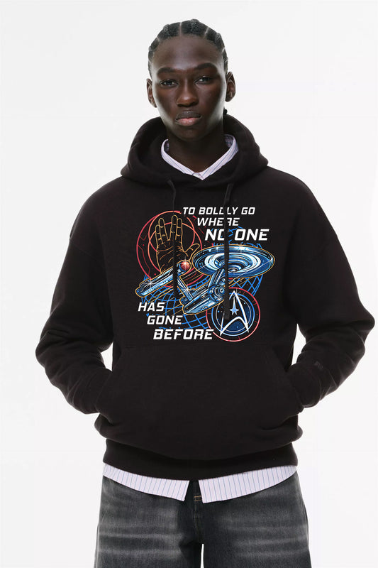 Φούτερ με κουκούλα και τσέπες Prenium ποιότητας της εταιρίας Lux in Tenebris με τύπωμα Star Trek Enterprise