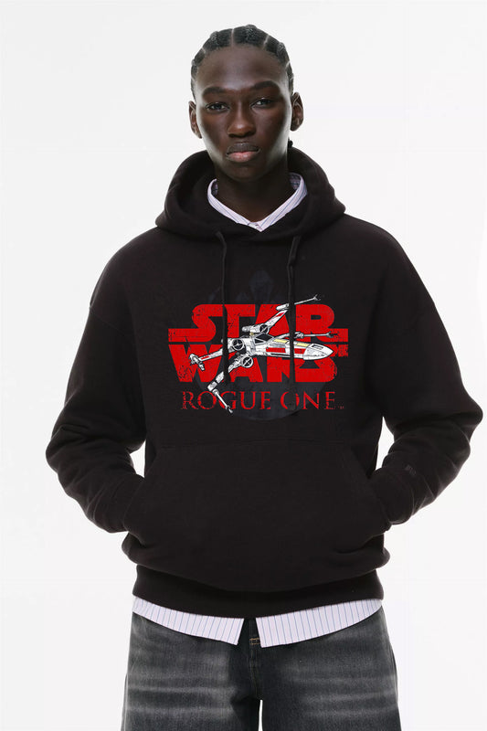 Φούτερ με κουκούλα και τσέπες Prenium ποιότητας της εταιρίας Lux in Tenebris με τύπωμα Red Five Rebels Starship - Star Wars Art