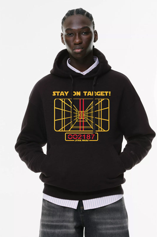 Φούτερ με κουκούλα και τσέπες Prenium ποιότητας της εταιρίας Lux in Tenebris με τύπωμα Red Five Rebels Starship - Star Wars Art -  Retro - Vintage