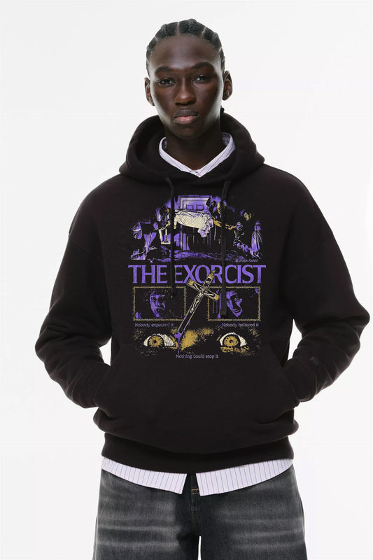 Φούτερ με κουκούλα και τσέπες Prenium ποιότητας της εταιρίας Lux in Tenebris με τύπωμα Exorcist - Classic Horror Movies