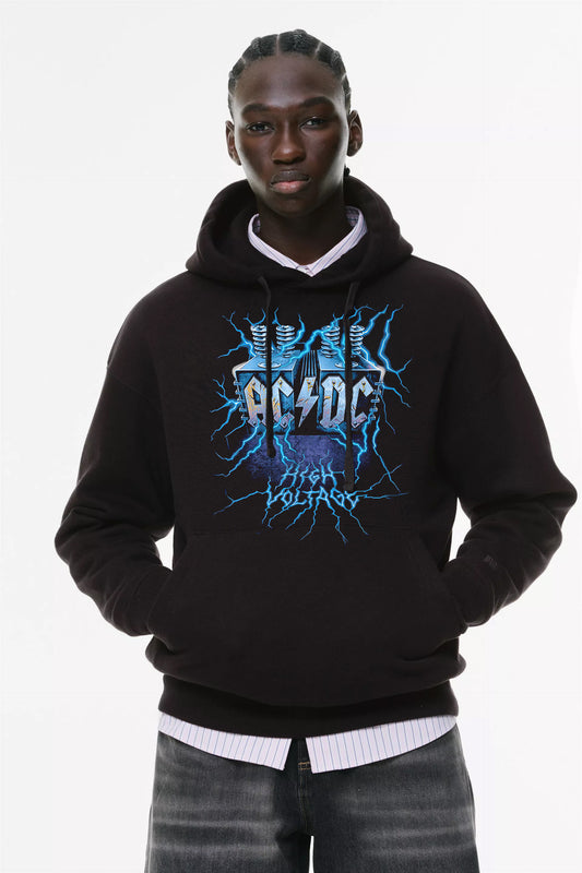 Φούτερ με κουκούλα και τσέπες Prenium ποιότητας της εταιρίας Lux in Tenebris με τύπωμα AC/DC