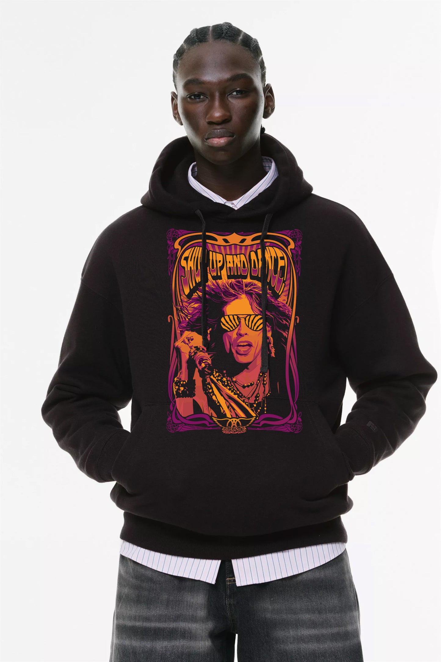 Φούτερ με κουκούλα και τσέπες Prenium ποιότητας της εταιρίας Lux in Tenebris με τύπωμα Aerosmith