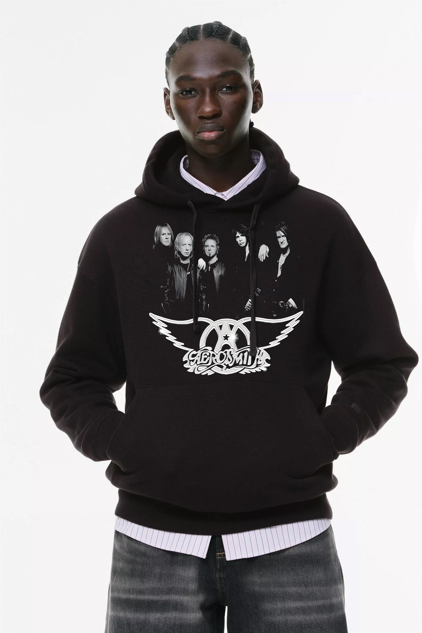 Φούτερ με κουκούλα και τσέπες Prenium ποιότητας της εταιρίας Lux in Tenebris με τύπωμα Aerosmith