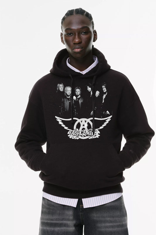 Φούτερ με κουκούλα και τσέπες Prenium ποιότητας της εταιρίας Lux in Tenebris με τύπωμα Aerosmith