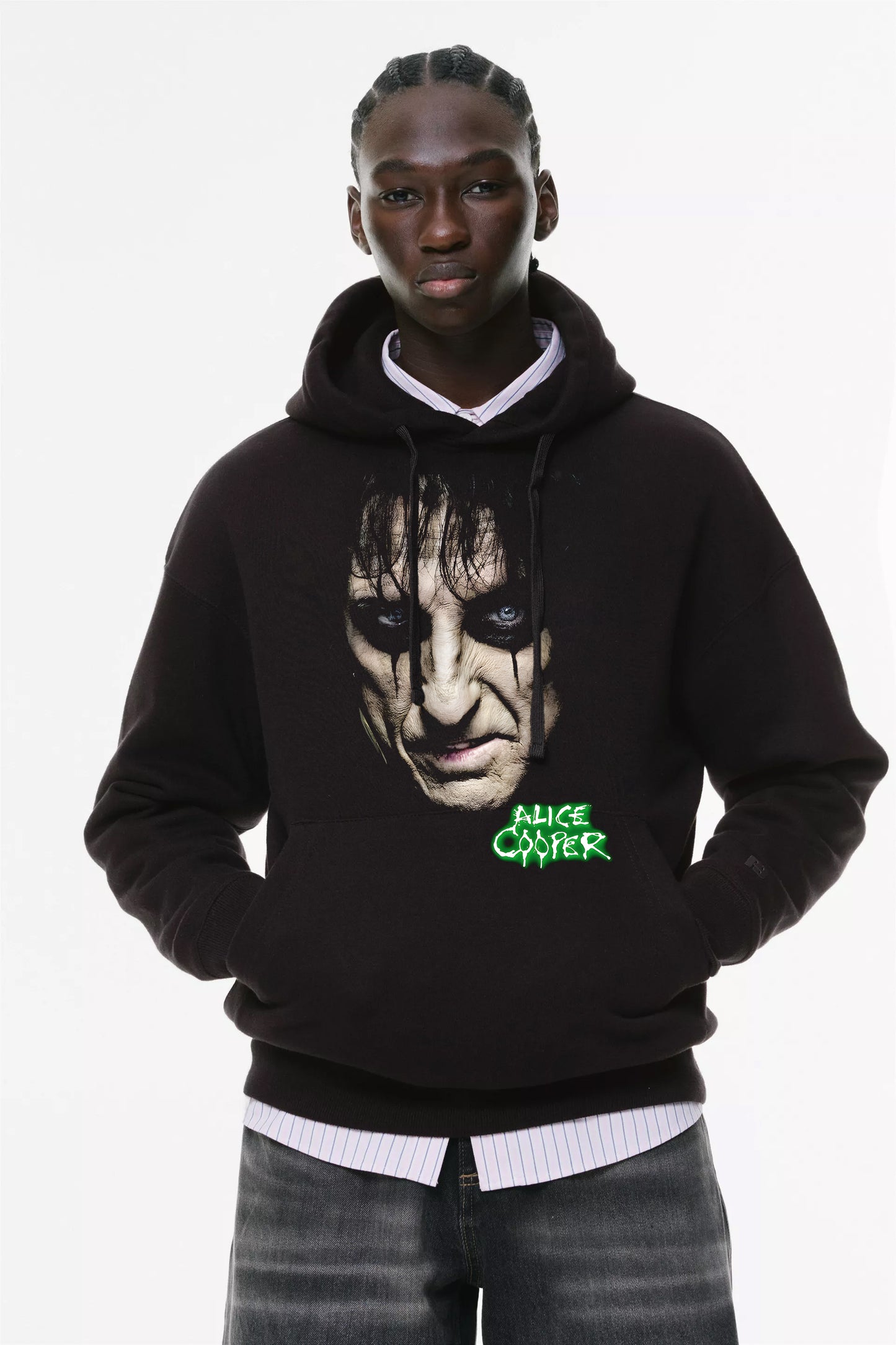 Φούτερ με κουκούλα και τσέπες Prenium ποιότητας της εταιρίας Lux in Tenebris με τύπωμα Alice Cooper