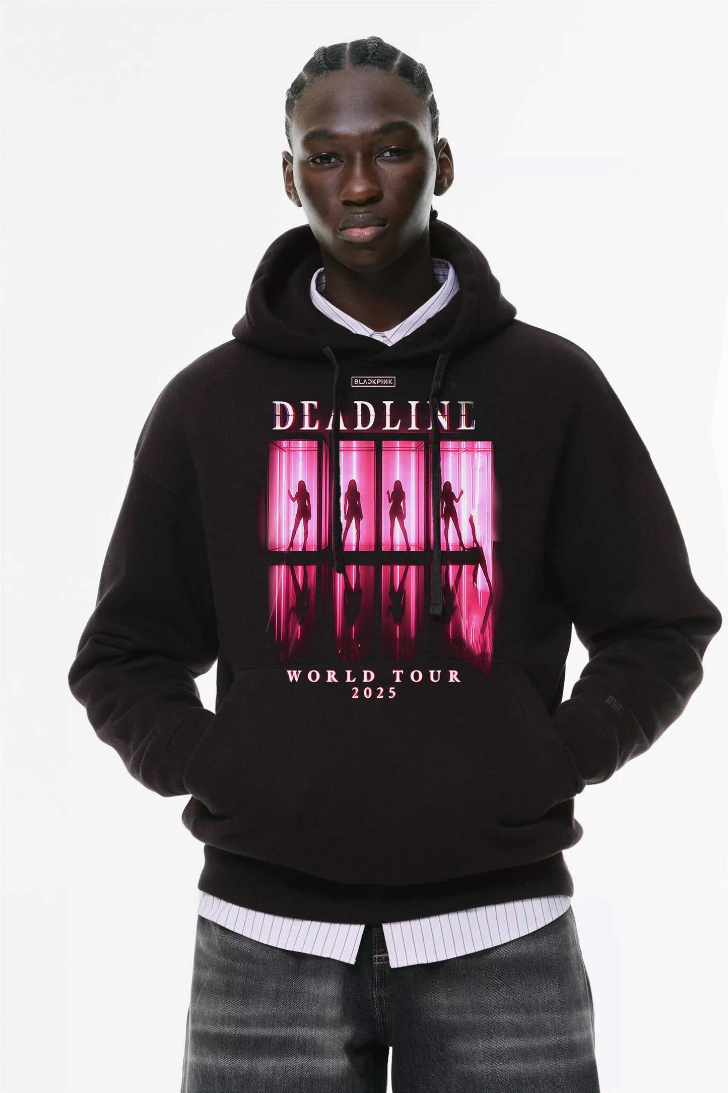 Φούτερ με κουκούλα και τσέπες Prenium ποιότητας της εταιρίας Lux in Tenebris με τύπωμα Black Pink - The Tour