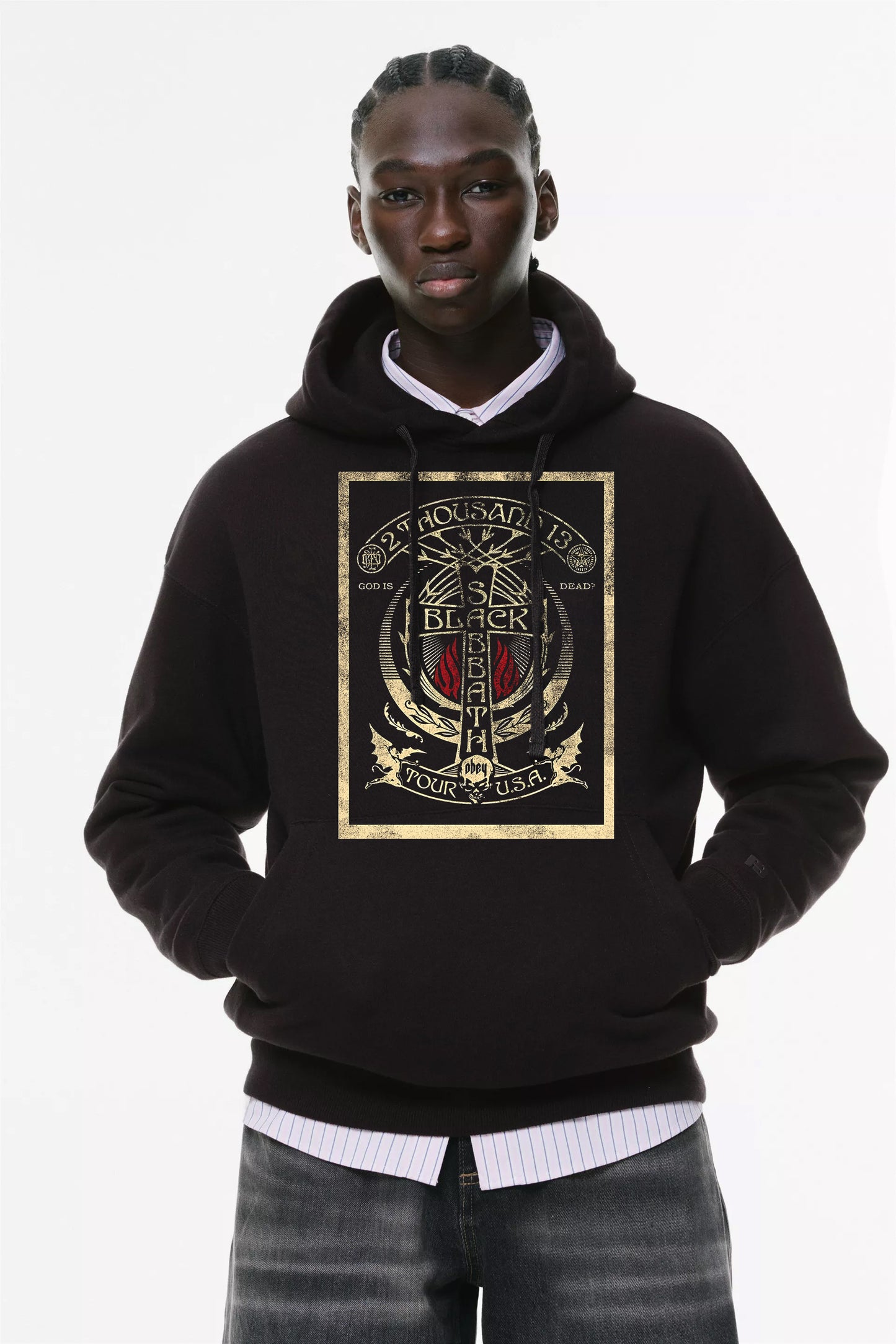 Φούτερ με κουκούλα και τσέπες Prenium ποιότητας της εταιρίας Lux in Tenebris με τύπωμα Black Sabbath