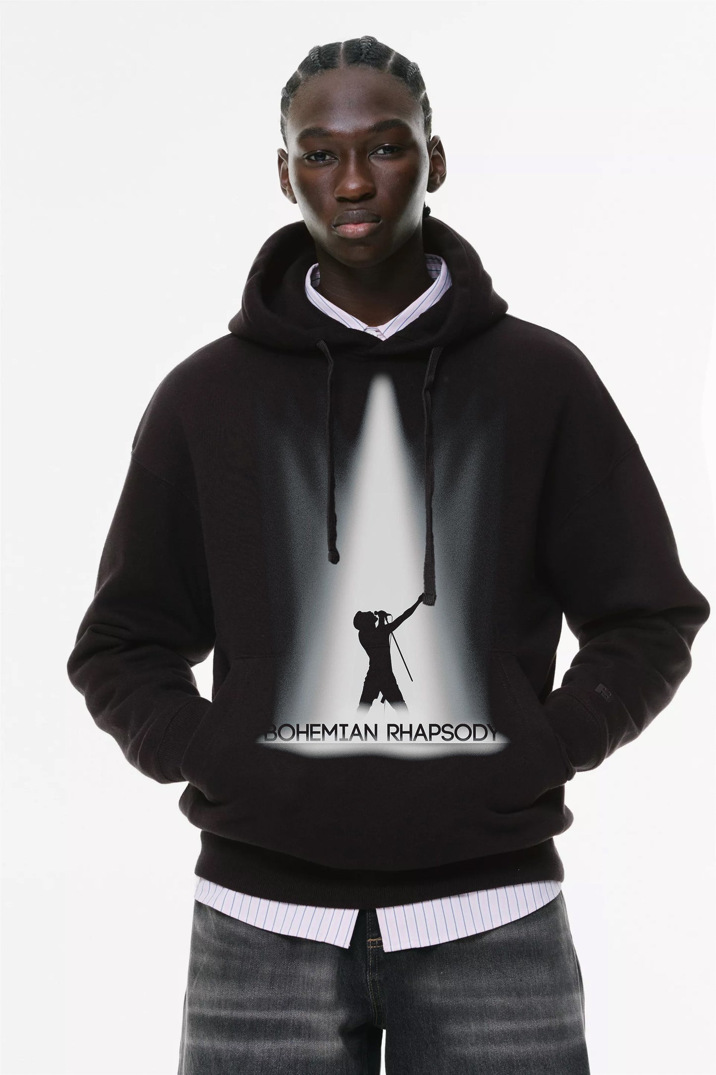 Φούτερ με κουκούλα και τσέπες Prenium ποιότητας της εταιρίας Lux in Tenebris με τύπωμα Bohemian Rapsody - Queen