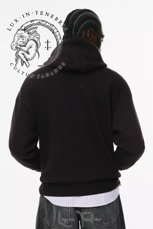 Φούτερ με κουκούλα και τσέπες Prenium Ποιότητας της LIT - Momento Mori Collection με τύπωμα Memento Mori Πεντάλφα Skull & Bones